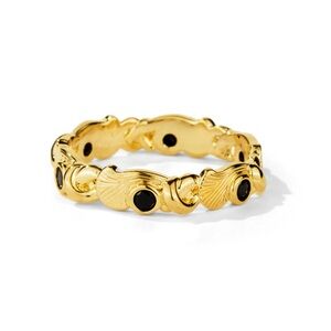 Elegant Gold and Black Women's Ring by Oomiay